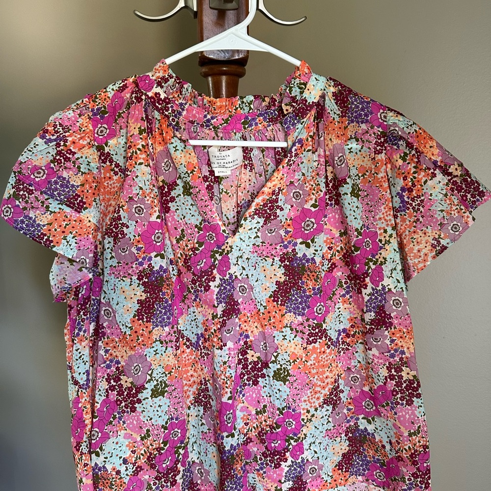 Trovata Birds of Paradise Clover Blouse